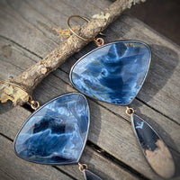 Pietersite and Bird’s Eye Agate Earrings